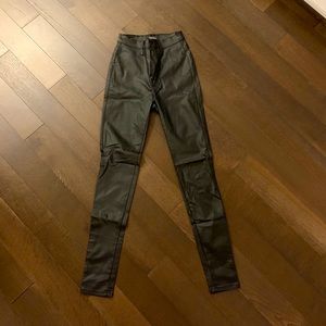 Faux leather jeans